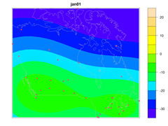 カナダの365日の気温変化